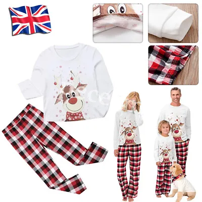UK Family Matching Christmas Pyjamas Adult Kids Xmas Nightwear Pajamas Pjs Set • £7.91