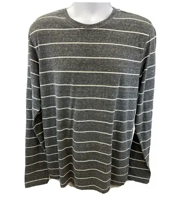 Public Opinion Men Crew Neck Long Sleeve Gray Striped T-Shirt Size XXL 3480 • $7.50
