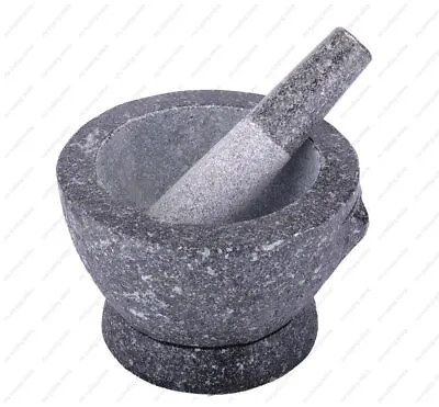 M.V. Trading Kruk Thai Stone Mortar And Pestle 2+ Cup Capacity 7 Inch Natural... • $68.60