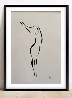 Minimalist Abstract A4 Wall Art Print Art Decor Modern Line Art Nude Dancer • £6.99