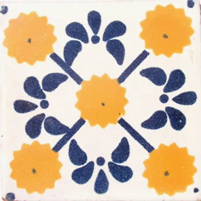 #C030) Mexican Tile Sample Ceramic Handmade 4x4 Inch GET MANY AS YOU NEED !! • $1.75