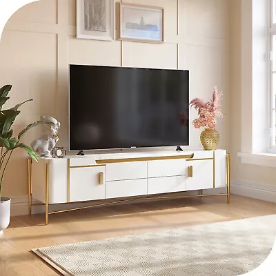 78.7  TV Stand Media Console Marble Top Gilded Frame With 2 Doors And 4 Drawers • $999.99