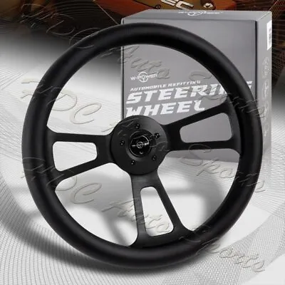 W-Power 18  Black Leather Grip 5-Hole Aluminum 3-Spoke Vintage Steering Wheel • $115.99