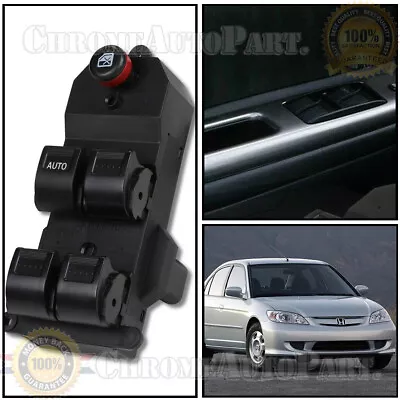 Driver Power Window Switch For 2001-2005 Honda Civic 4DR Sedan 2002-2006 CRV • $14.90