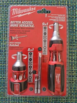 Milwaukee Ratcheting MultiBit Driver Set 9in1 & 8in1 Screwdriver 48-22-2322C NEW • $38.75