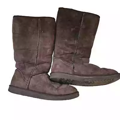 UGG Australia Womens Tall Classic Chocolate Boots Size 9 • $34.99