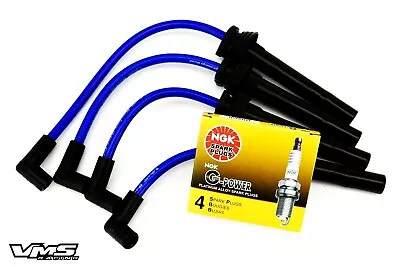 Vms Blue Ignition Wires Ngk Platinum Spark Plugs For 02-06 Mini Cooper 1.6 • $64.99