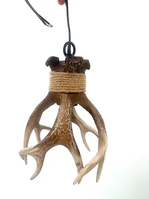 American Retro Deer Horn Pendant Resin Antler Chandelier Hanging Light Fixture • $29.99