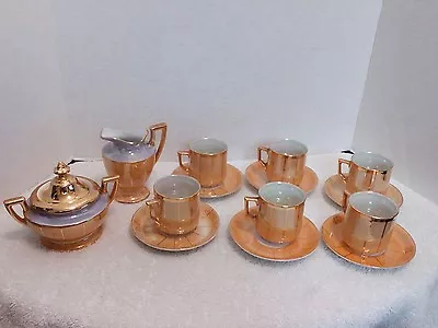 Vintage Demitasse Set 6 Cups/saucers & Creamer/Sugar Made In German (Unusual) • $59.99