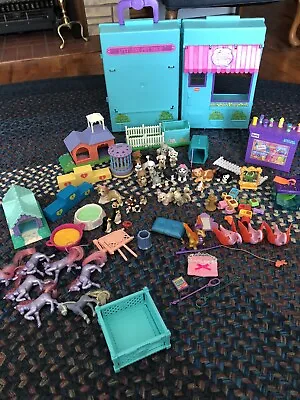 Vintage 1990s Littlest Pet Shop LOT-Dog Beethoven Bird Penguin Pony Shop Case!! • $129.95