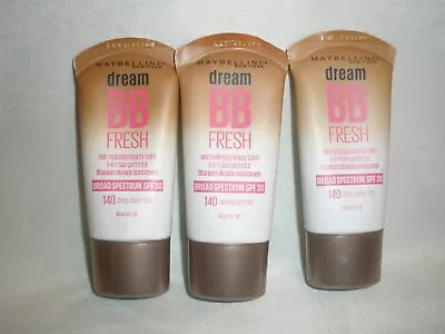 New Lot Of 3 EXPIRED Maybelline Dream BB Fresh SPF 30 140 Deep Sheer Tint • $8.99