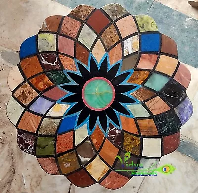 18  Marble Table Top Coffee Table Multi Stone Mosaic Overlay Art Home Interior • $688