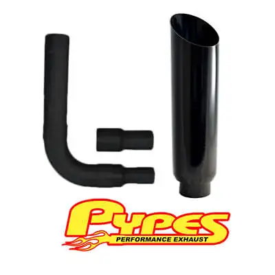 Ford Truck 6.4 Powerstroke Super Duty Diesel 8  Miter Cut PYPES Black Stack Kit • $403.36