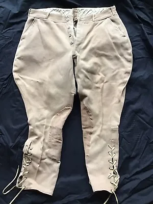 Vintage Equestrian Riding Pants Jodhpurs Breeches Wool 34  Waist Free Shipping • $59.99