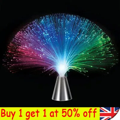 £6.49 • Buy LED Multi-Colour Changing Fibre Optic Fountain Night Light Lamp Christmas Decor