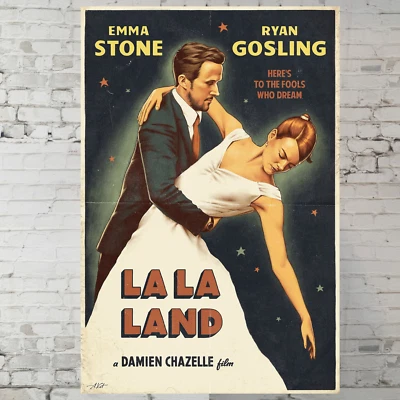 La La Land Movie Poster Retro Stile Ryan Gosling Emma Stone 11x17  Wall Art • $14.90