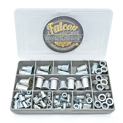 £13.94 • Buy 93 Assorted M3 M4 M5 M6 M8 M10 Knurled Steel Rivet Nuts Rivnuts Nut Serrated Kit
