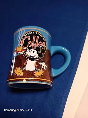 Disney Parks Mickey's Really Swell Coffee Brand Blue Coffee Mug Mickey Mouse • $8