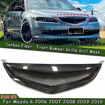 1pc For 2006-2010 2007 Mazda 6 Front Bumper Grille Black Carbon Fiber Honeycomb • $124.36