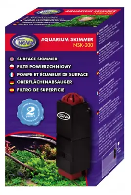 Aqua Nova Aquarium Surface Skimmer For Small Fish Tanks - NSK-200 Skim Water • £11.99