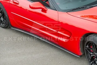 Fit 97-04 Chevy C5 Corvette Add-on Carbon Fiber Side Skirts Rocker Panel • $329.98