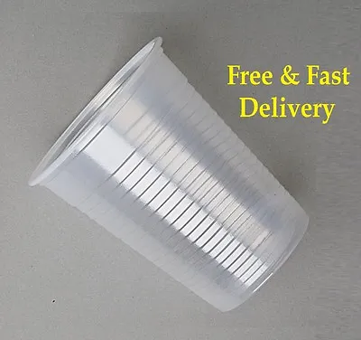CLEAR Plastic 7oz Disposable Cups Drinking Glass Vending Style Cup 180cc • £5.99