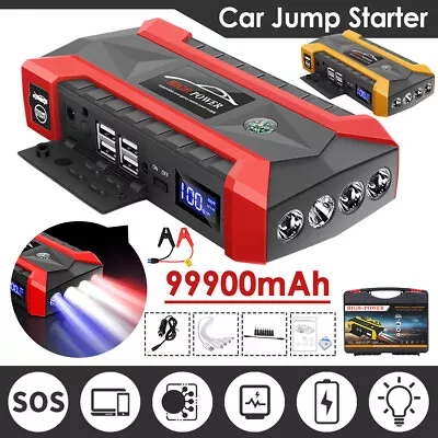 12V Car Jump Starter Battery Booster Pack Power Bank Charger Fr 6L Gas 4L Diesel • $79.89