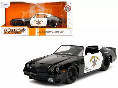 1/24 Jada 1979 Chevrolet Camaro Z28 Highway Drag Police Car Black White 34203 • $16.40