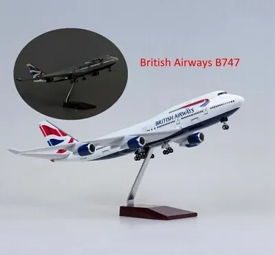 LED Light 747 BA British Airways Airlines Metal Aircraft Plane Model UK Britain • £64.99