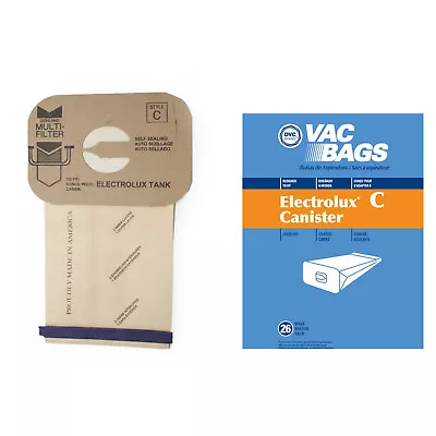 DVC Paper Replacement Bags Style C Fit Electrolux Canister Models - 26 Bags • $22.73