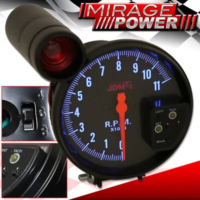 $42.99 • Buy 5  Black Face Tachometer 11K RPM Gauge + Red Shift Light For Chevy Ford Dodge