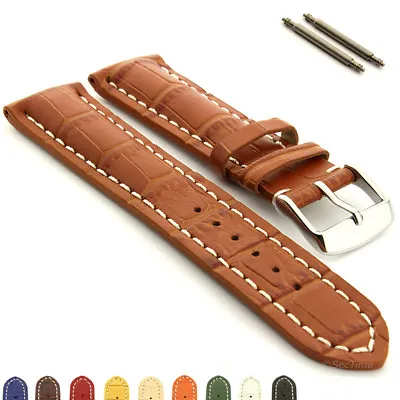 Men's Genuine Leather Watch Strap Band VIP Alligator Grain 18mm 20mm 22mm 24mm • £10.95