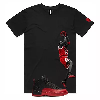 Shirt To Match Air Jordan Retro 12 Flu Game - AJ12 Sneaker Matching Tee • $23.98