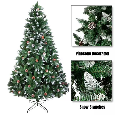 £19.99 • Buy 6ft 7ft Xmas Trees Artificial Christmas Tree Cones Snow Covered Lush Branches