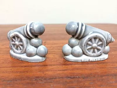 Pair Of WADE England Pottery Minature Cannons Circus Series - Gray • $8.50