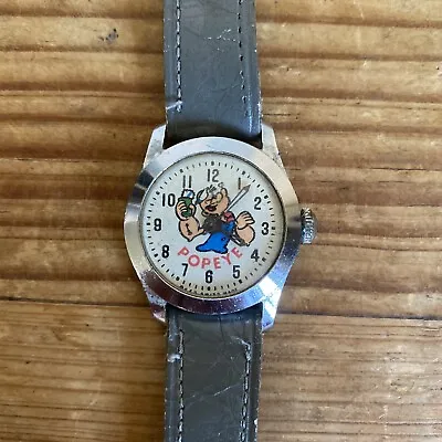 Vintage Popeye The Sailor Man Swiss Made Novelty Character Wristwatch • $89.99