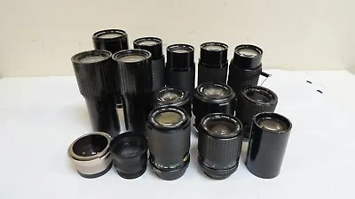 $49.99 • Buy Lot Of 15 Vintage PARTS AS-IS Tamron Soligor Vivitar Camera Lenses *PARTS AS-IS*