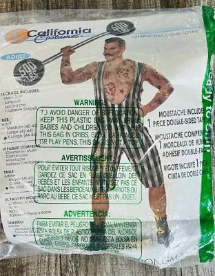 $39.99 • Buy Men’s Vintage Circus Strongman Adult Halloween Costume XL Tattoo Mustache