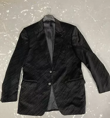 Vintage Versace Collection Mens Blazer Corduroy Black Italy Size 54 L EU Used • $69.95