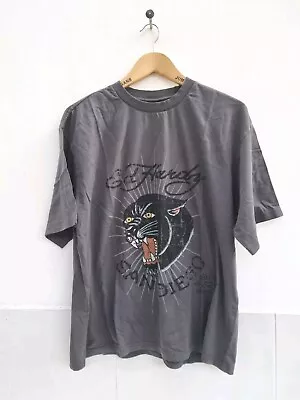 Ed Hardy T Shirt Panther San Diego Vintage Oversized T Shirt Grey Size Medium. • £29.95