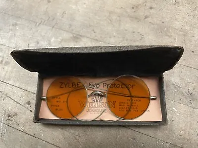 Antique Amber Orange Willson Sunglasses Service Goggles Safety Glasses • $75