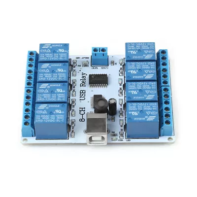 8-channel 12VDC USB Relay Board Module Controller For Automation Robotics VRY • $20.40