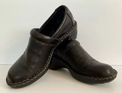 BOC Born Concept Shoes Womens  9M Peggy Clogs Casual Black Leather Slip On • $17.99