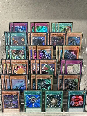 YuGiOh Dinosaur Deck Plus Staple Cards & Extra Deck Cards. 40+ Cards Sleeved NM • £30