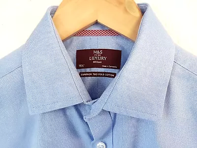 M&S Luxury Pale Blue Shirt 15.5/42 Chest • £3.99