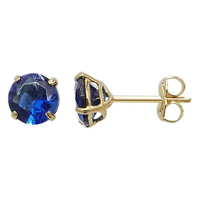 £36.99 • Buy Yellow Gold Sapphire Earrings Solitaire Natural Stone 375 9 Carat New Boxed