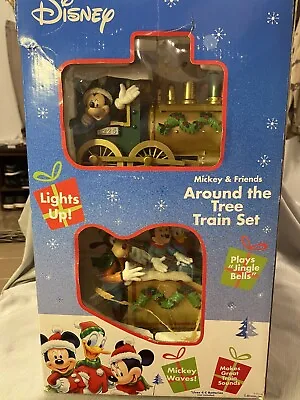 DISNEY MICKEY & FRIENDS AROUND THE TREE TRAIN SET Christmas Holiday Music Lights • $39.99