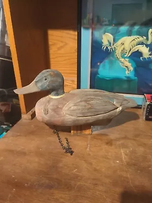 $19.99 • Buy Vintage Wood Mallard Duck Decoy Hunting Fall Rustic Barn Decor Chain Base Hang