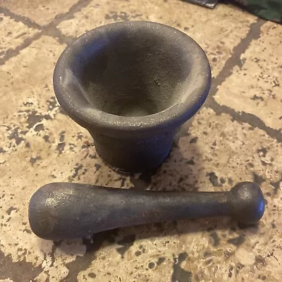 Vintage Cast Iron Mortar And Pestal Heavy • $45