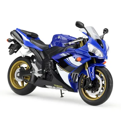 1/10 Scale Yamaha YZF-R1 Motorcycle Model Diecast Kids Toys Gifts For Boys Blue • £32.59